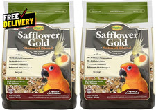 2 Pack of Safflower Gold Natural Blend Conure and Cockatiel Food 3 Pounds Each