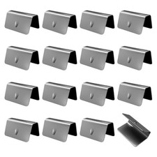 16PCS Car Windshield Water Retaining Strip Clips, Stainless Steel Wind Silver