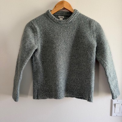 LL Bean 100% Lambswool Crewneck Sweater Heather Grey Size M 517929 Gorpcore