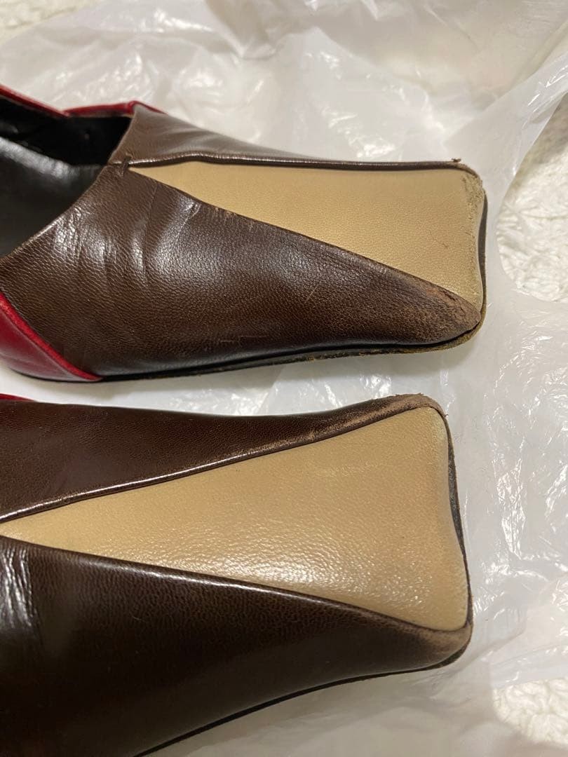PRADA Pumps High-Heel Size:37/JP:23.5 Leather Red/Brown/Beige 135159K Authentic thumbnail 2