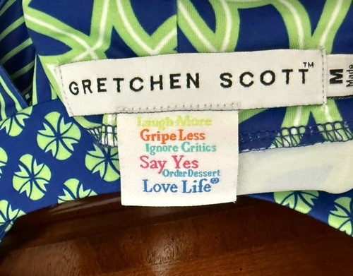 Gretchen Scott Designs Green Navy Biltmore Isosceles Dress MEDIUM sleeveless - Picture 3 of 3