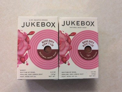 Lot of 2 Jukebox by Dr Squatch Bar Natural Body Soap Rose Hips Don't Lie 4.5 oz