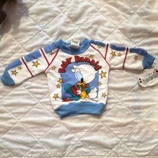 Vintage 1980s Disney Baby Donald Duck Pullover Newborn Boys sweatshirt Print