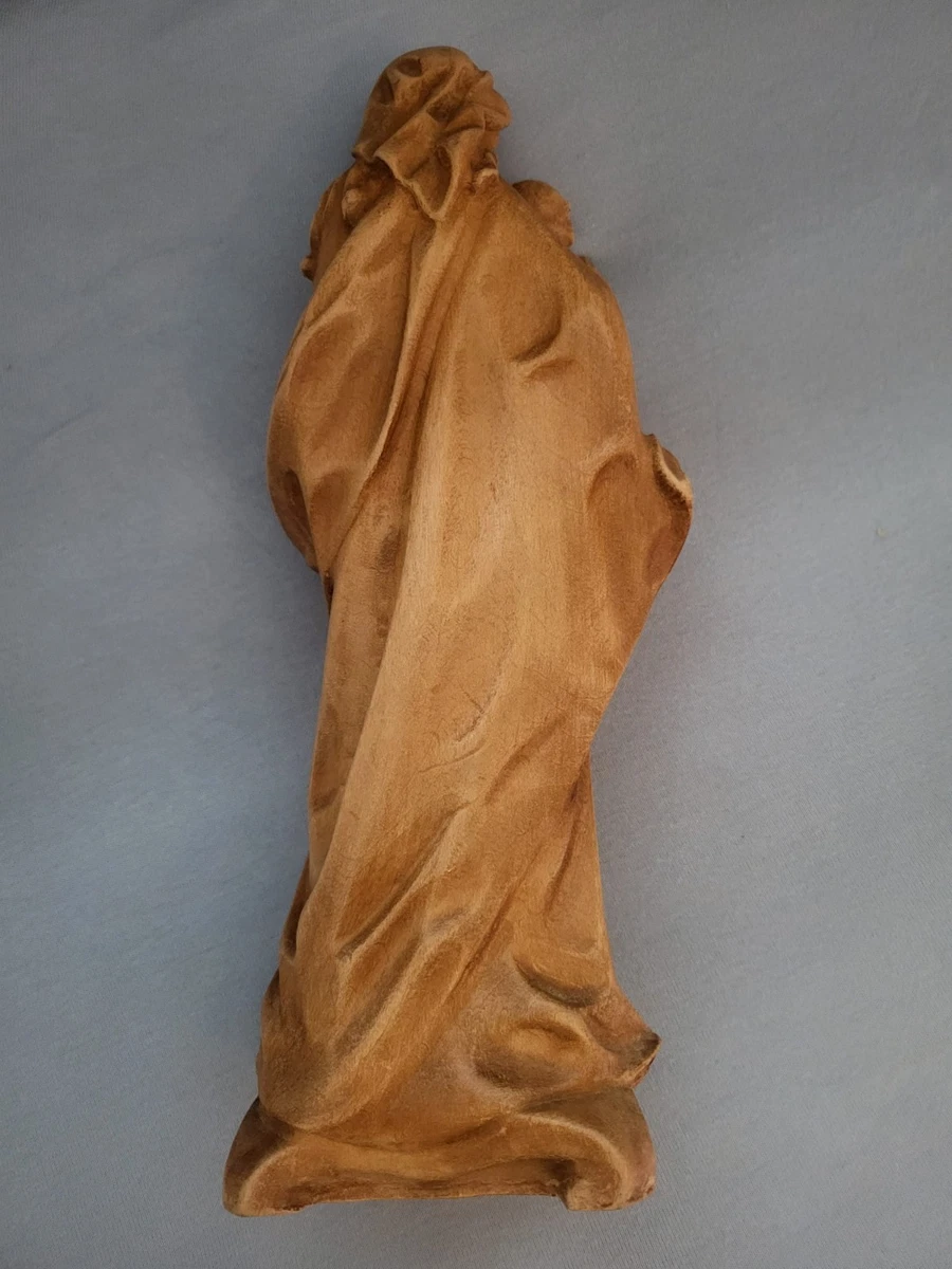 Maria-Figur aus Geschnitztem Holz mit Jesuskind Ca. 30 Cm Hoch Vintage Retro