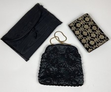Three Vintage Black Evening Bag and Clutches