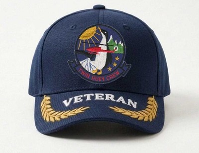 Customized Embroidered Hat US Coast Guard Twin Huey Crew, Veteran Cap, Gift