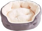 Round Cat Bed - Double-Sided Suede Fabric, Removable Pillow, Anti-Slip Bottom.