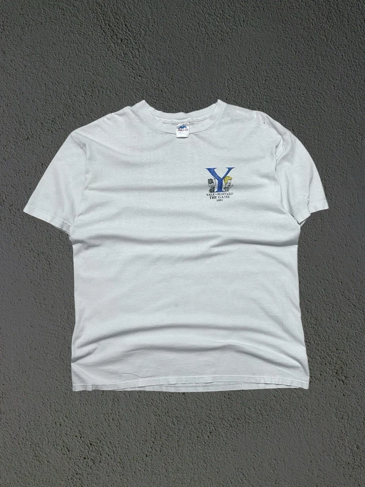 Camiseta De Colección Años 90 1993 Harvard Vs Yale Beavis And Butthead Talla XL Fútbol Dibujos Animados Foto 3 de 4