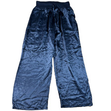 PJ Harlow Satin Pant Jolie Capri Navy Drawstring Comfort Sleep Lounge Pant SM