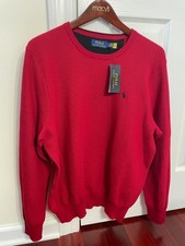 Brand New POLO RALPH LAUREN Red Sweater Long Sleeve Pullover Size L