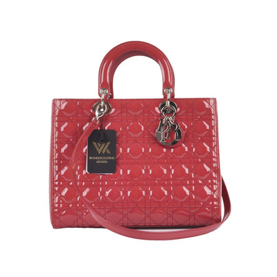 CHRISTIAN DIOR Lady Dior Large Cannage Patent Luxus Designer Tasche OP: 6200  