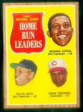 1962 TOPPS #54 NL HOME RUN LADERS MAYS/ROBINSON NRMT