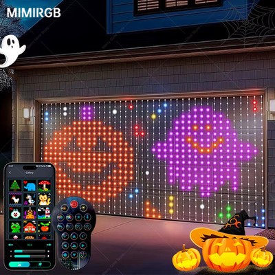 LED RGB Curtain Smart Lights App Control DIY Text Pattern Music Sync Remote