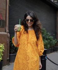 ZARA SS25 ZW COLLECTION EMBROIDERED SHORT DRESS Tangerine 2731/110 XS-L NEW