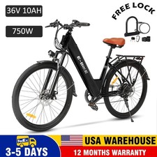 26" Electric Bike for Adults 750W Peak Motor, 40 Miles 25MPH 7 Speed Ebike