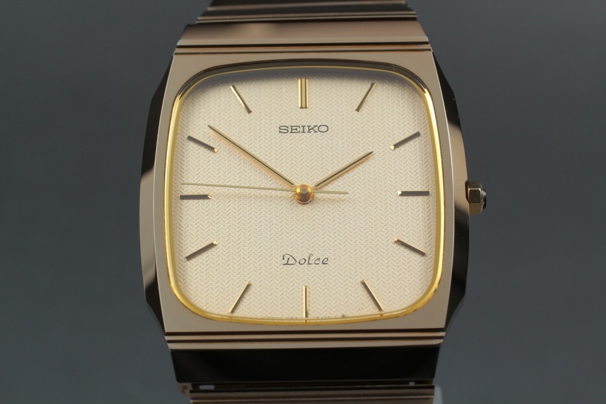 ヴィンテージ SEIKO 9531-5140 タングステン タンク 1987年製 Vintage 1987 Seiko Dolce 9531-5140 Tungsten Gold HAQ Quartz Mens