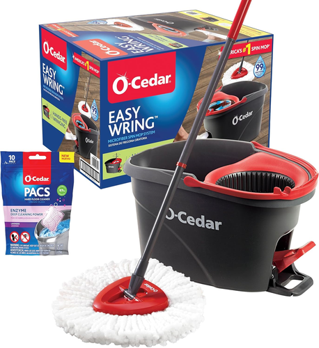Microfiber Spin Mop, Bucket Floor Cleaning System, Red, Gray, Standard - 第 14/16 張圖片
