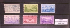 1951 US Commemorative Year Set (Complete) #998-1003, MNH  FREE SHIPPING