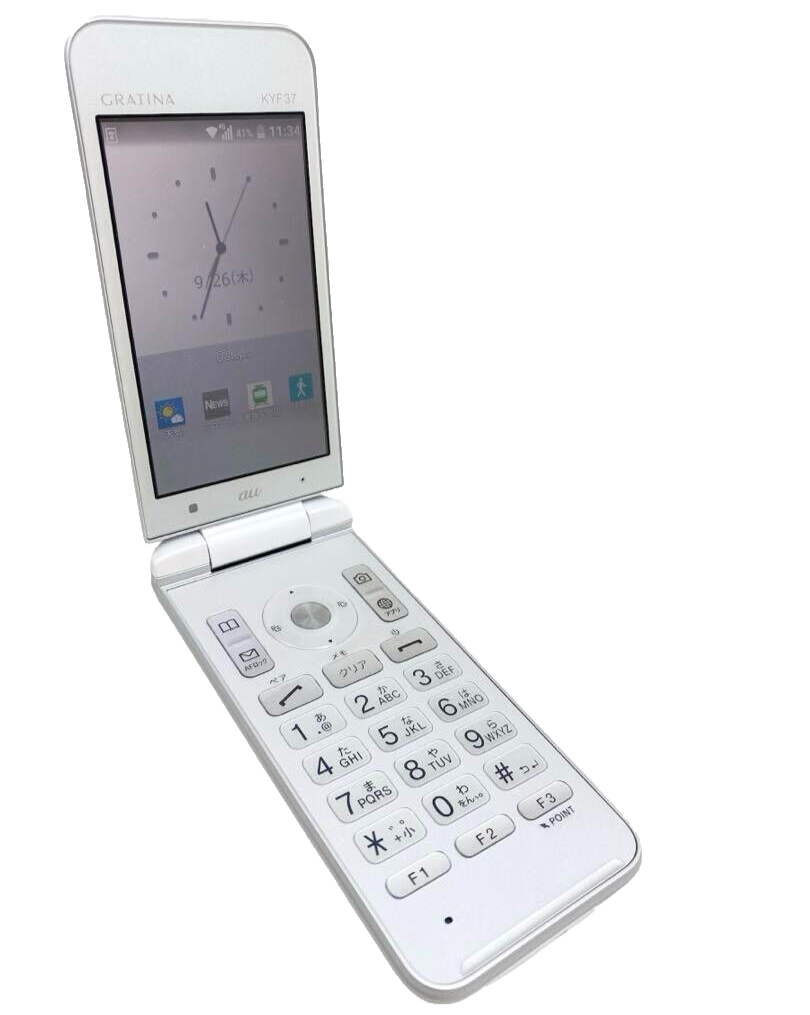 KYOCERA GRATINA KYF37 Android Flip Phone Keitai au White