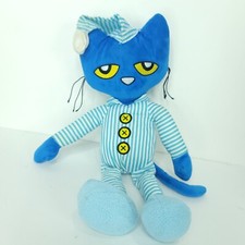 Pete The Cat Plush Striped Pajamas Stuffed Animal Blue White Slippers Hat 15