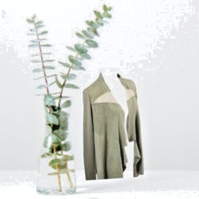 Elie Tahara Sarena Tan Suede-Knit Two Tone Combo Boho Jacket, Size Small