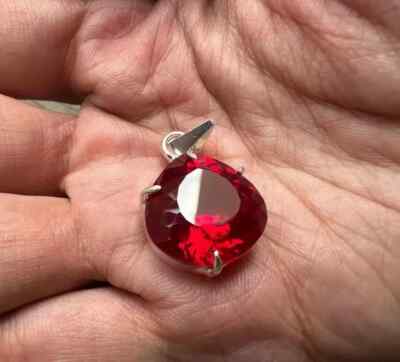 25 Ct Natural Red Ruby Pear Cut Pendant AGL Certified Gemstone
