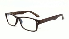 GLARE-X40 Anti-Glare Computer Readers faux Wood temples Rectangle Spring Hinges