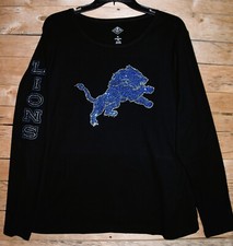 Lions rhinestone long sleeve shirt XS S M L XL XXL 1X 2X 3X 4X 5X Lions sleeve