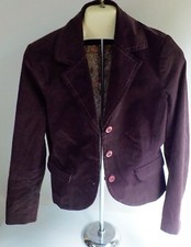 Original Penguin Women's Thin Wale Corduroy Blazer Wine Color Sz S Cotton Blend
