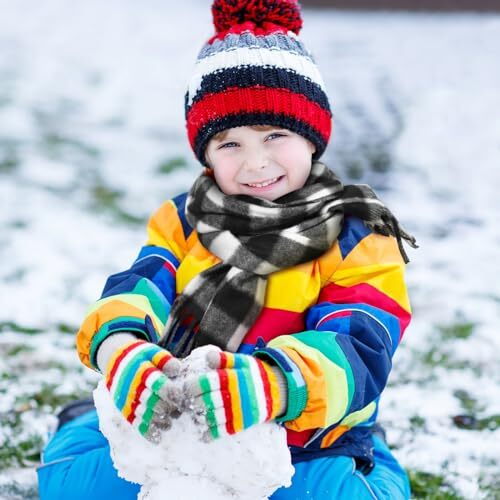 4 Pcs Kids Winter Scarf Kids Buffalo Plaid Scarves Christmas Classic Color - Picture 2 of 6