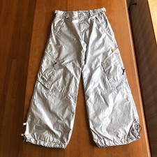 Kikwear Rising Sun Vintage Rave Skater Goth Cargo Pants Size 34 Silver RARE 