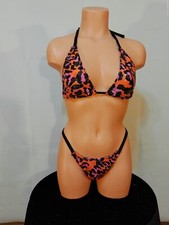 Exotic dancer stripper multicolor two piece bikini dance outfit - dancewear
