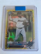 JORDAN McCANTS 2021 Bowman Draft Chrome Yellow Lava #D /75 1st #BDC-26 Marlins