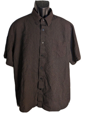 Men's 2XL Red Level Nine Button Down Shirt Checkered Waffle pattern Multicolor