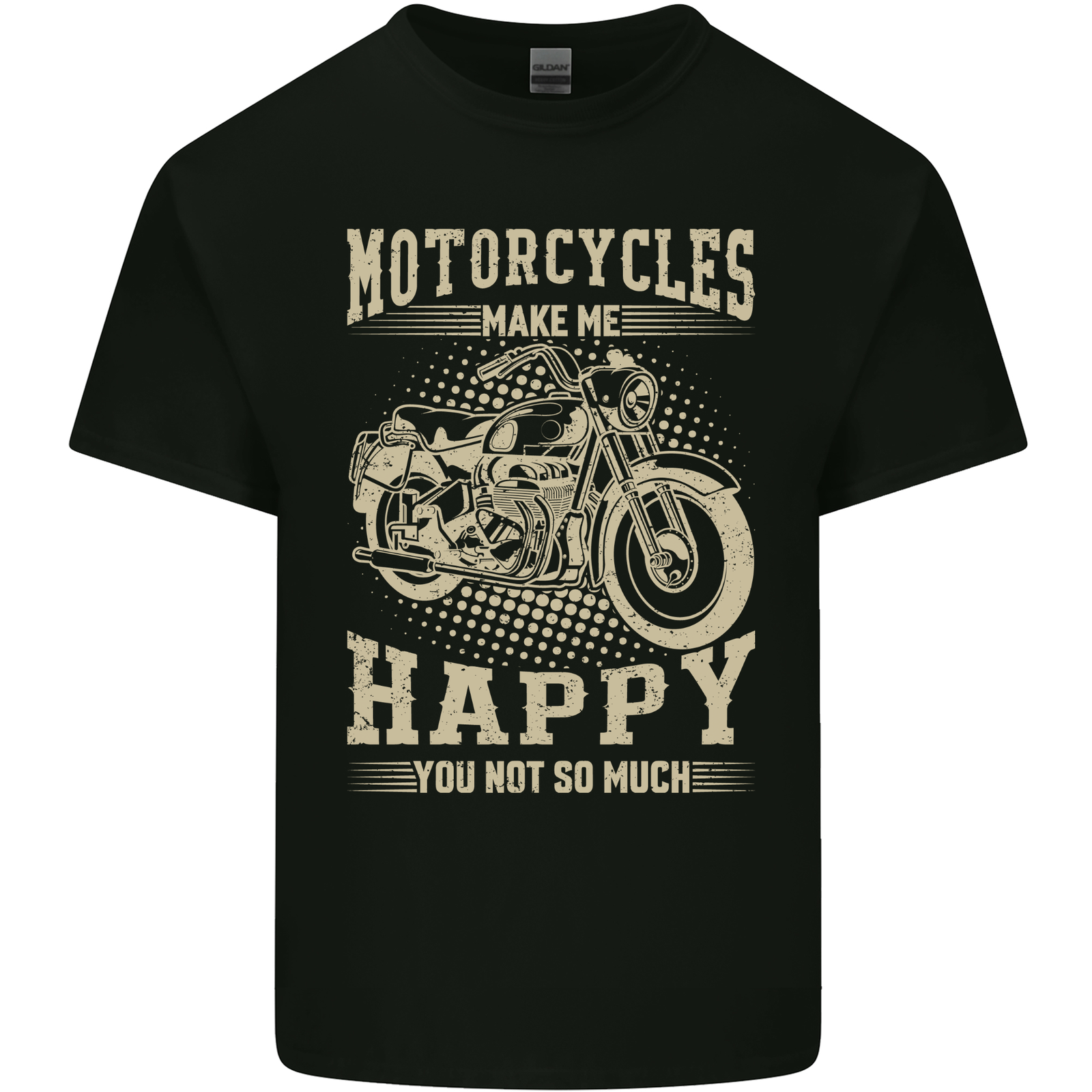 Motorcycles Make Me Happy Biker Motorbike Mens Cotton T-Shirt Tee Top