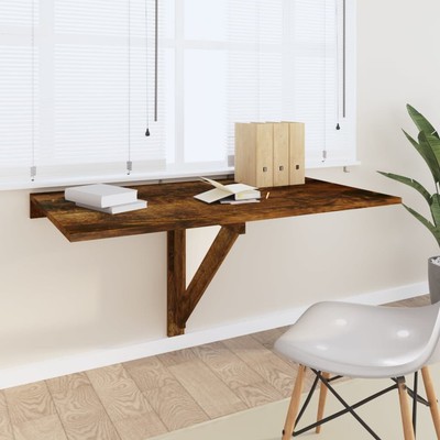 vidaXL Klappbarer Wandtisch Raucheiche 100x60x56cm Ingenieurholz