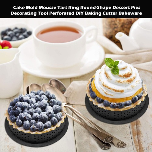 16PCS Dessertringe Kuchenform Perforiert oval rund Kuchenform tartelette förm... - Bild 8 von 9