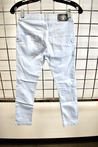 Young Versace Light Blue Cotton Low Rise Size 24 Waist Youth On Sale ry - Picture 5 of 7