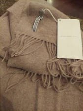 Alicia Adams Alpaca Patmos Throw Fringe Blanket Brown  51”x71” Peru;NWT$495