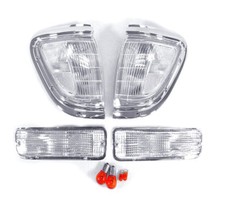 DEPO Chrome / Clear Corner + Bumper Signal Lights Fit 95 96 97 Toyota Tacoma 4WD