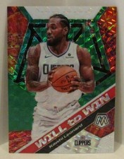 Kawhi Leonard 2019-20 Panini Prizm Mosaic Will To Win Green Refractor Clippers