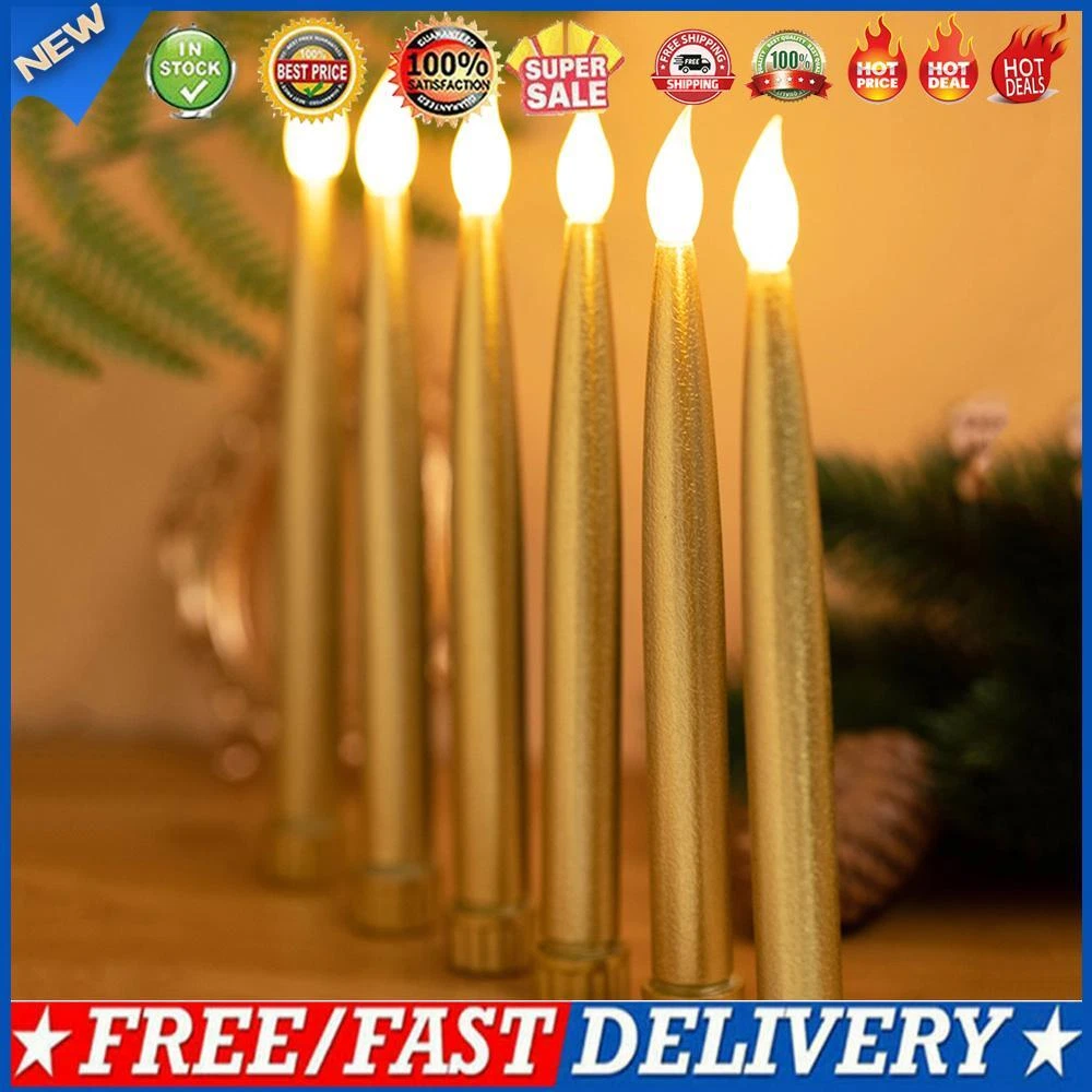 2pcs Long Candle Light Flameless LED Flickering Candle Light for