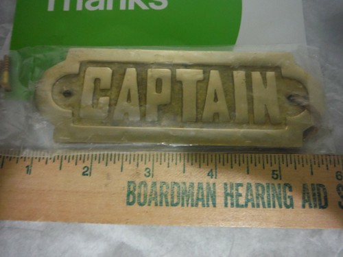 Solid Brass Captain Door Sign Or Wall Plaque Nautical Collectible Decor New - Picture 3 of 3