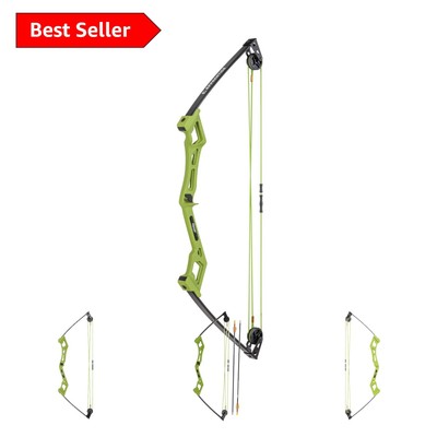 Flo Green 27-Inch Youth Bow Set - Ready-to-Shoot with Safetyglass Arrows