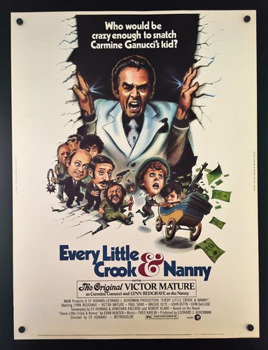 Original 1972 EVERY LITTLE CROOK & NANNY 30 x 40 Theatre Movie Poster REDGRAVE