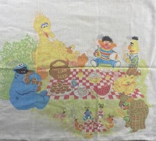 VTG Sesame Street Pillowcase Picnic Multicolor Muppets Jim Henson