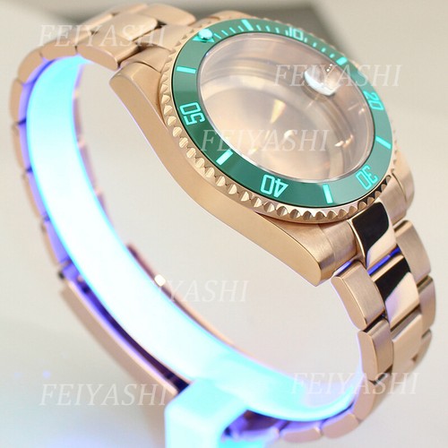 40mm Diver Watch Case strap 3C Luminescent Ceramic Ring For Seiko Nh35 2824 8215 - Picture 2 of 19