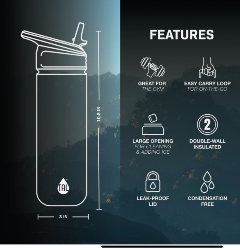 AGASMART 20oz Insulated Stainless Steel Water Bottle – Leak-Proof Push-Button Lid, One-Hand Use For Gym & Travel (Black) - View #7