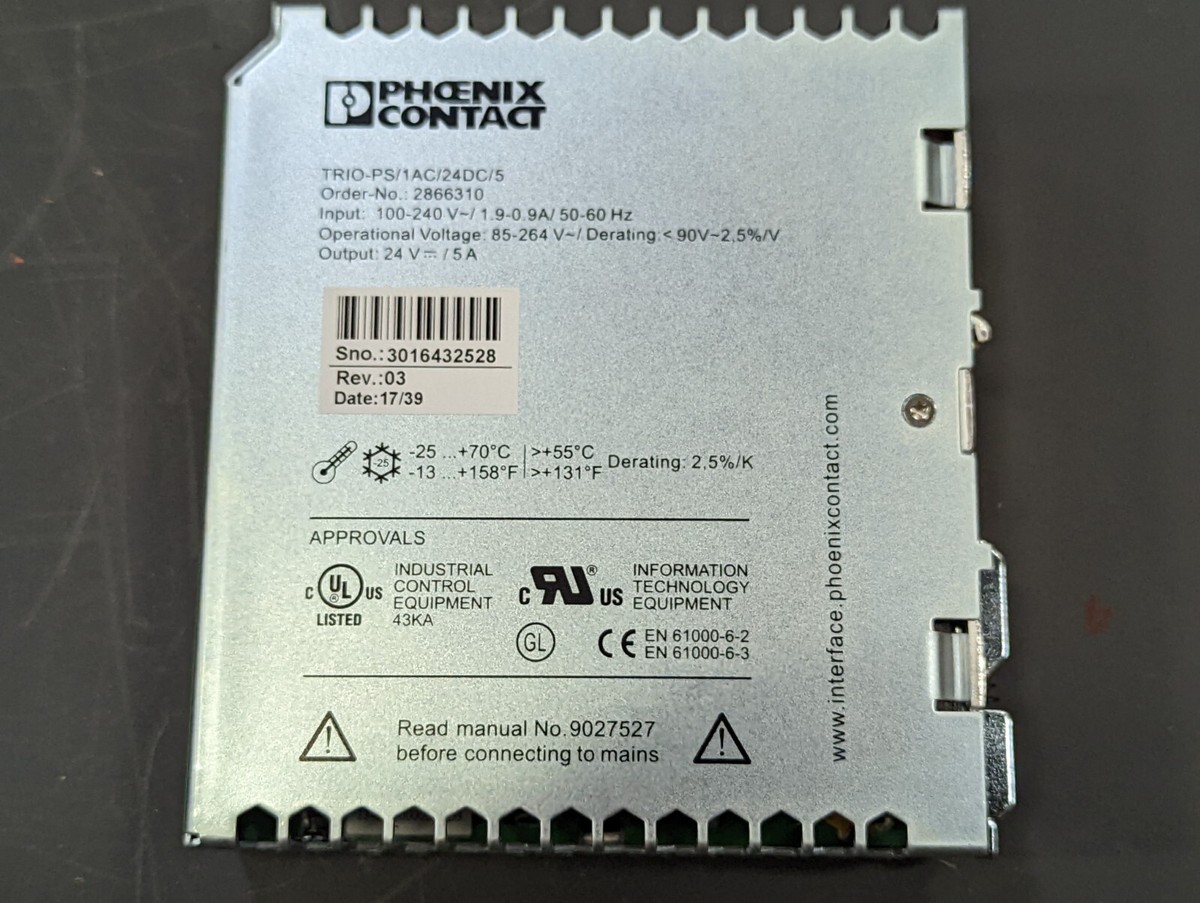 Phoenix Contact TRIO-PS/1AC/24DC/5 TRIO-PS 24V 5A Power Supply