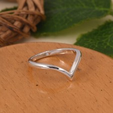 Skinny Chevron Ring In Sterling Silver Midi Rings Engagement Gift For Her